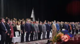 Menteri Pertahanan RI Prabowo Subianto saat menjadi keynote speaker pada acara Mandiri Investment Forum 2024 di Fairmont Hotel Jakarta. (Dok. Tim Media Prabowo)  