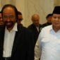 Presiden terpilih dalam Pemilu 2024 Prabowo Subianto Bersama Ketua Umum Partai Nasdem, Surya Paloh. (Facebook.com/@Partai Nasdem)  