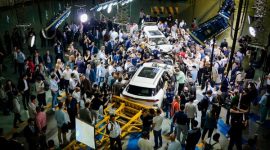 Scene of the CHERY Three-Vehicle Composite Crash Test